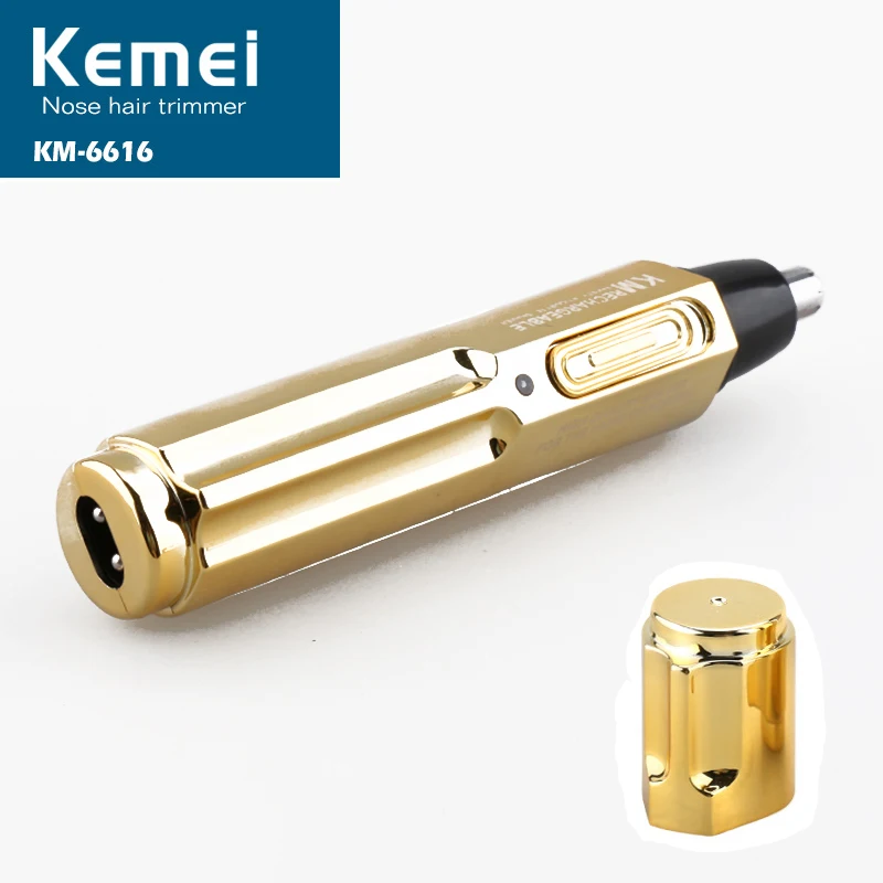 Kemei KM-6616 перезаряжаемый триммер для бритья волос в носу модный безопасный уход за лицом триммер для бритья для стрижки волос в носу триммер для мужчин