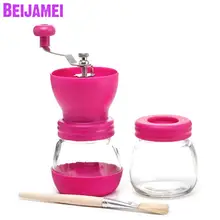 BEIJAMEI руководство кофе шлифовальные станки с хранения Jar мягкая кисточки конические керамика Burr кофемолка тихий и портативный