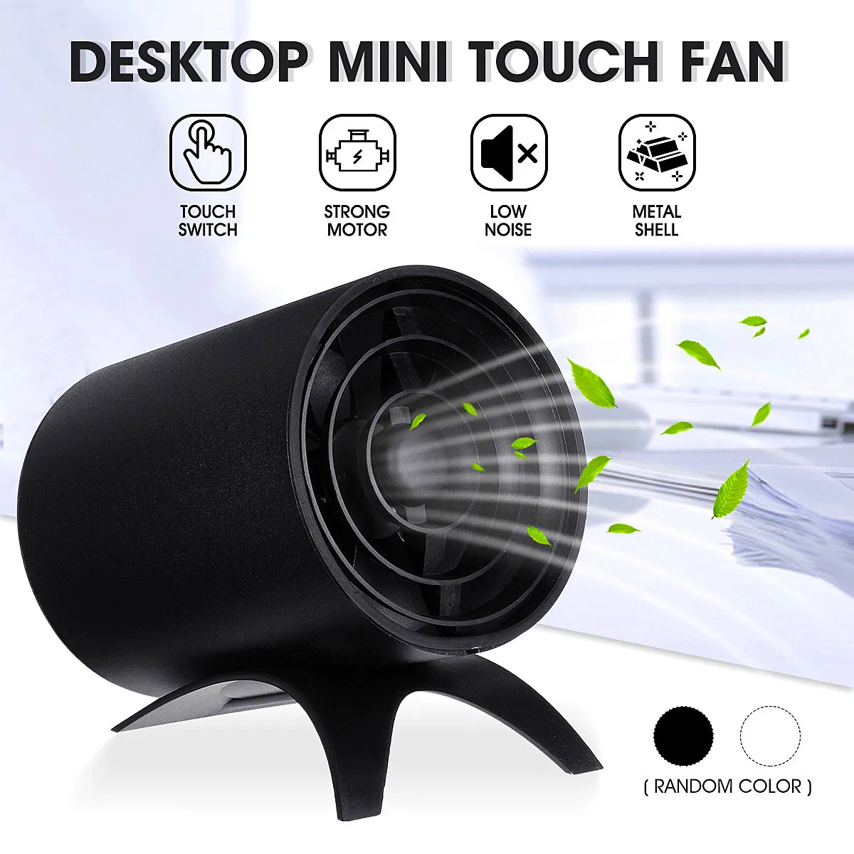 

Mini Portable Smart-Touch Fan Home Summer Cooling Fan USB Power Ultra Quiet Desktop Cooler Fan Double Leaf New Arrival 2019