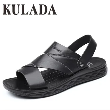 

High Quality Men Sandals Summer Shoes Genuine Leather Shoes Natural Fashion Student Casual Beach Shoes Boys Sandals Spring