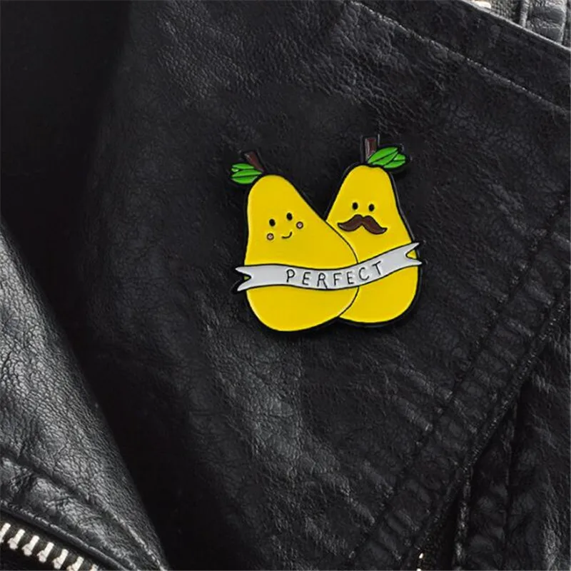 С принтами из мультфильмов-1 шт. металлический корпус Apple IPhone значок DIY фруктовая брошь с иконкой Костюмы украшения Меховая куртка аксессуары значок украшение ремесла
