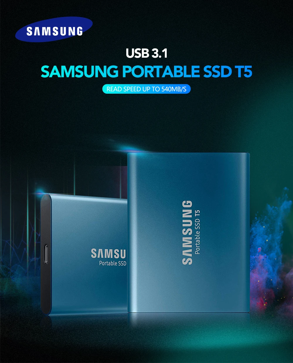 SAMSUNG SSD Внешний T5 250GB Disco Duro Extemo SSD 500gb твердотельный накопитель HD жесткий диск 1 ТБ портативный ssd для настольного ноутбука