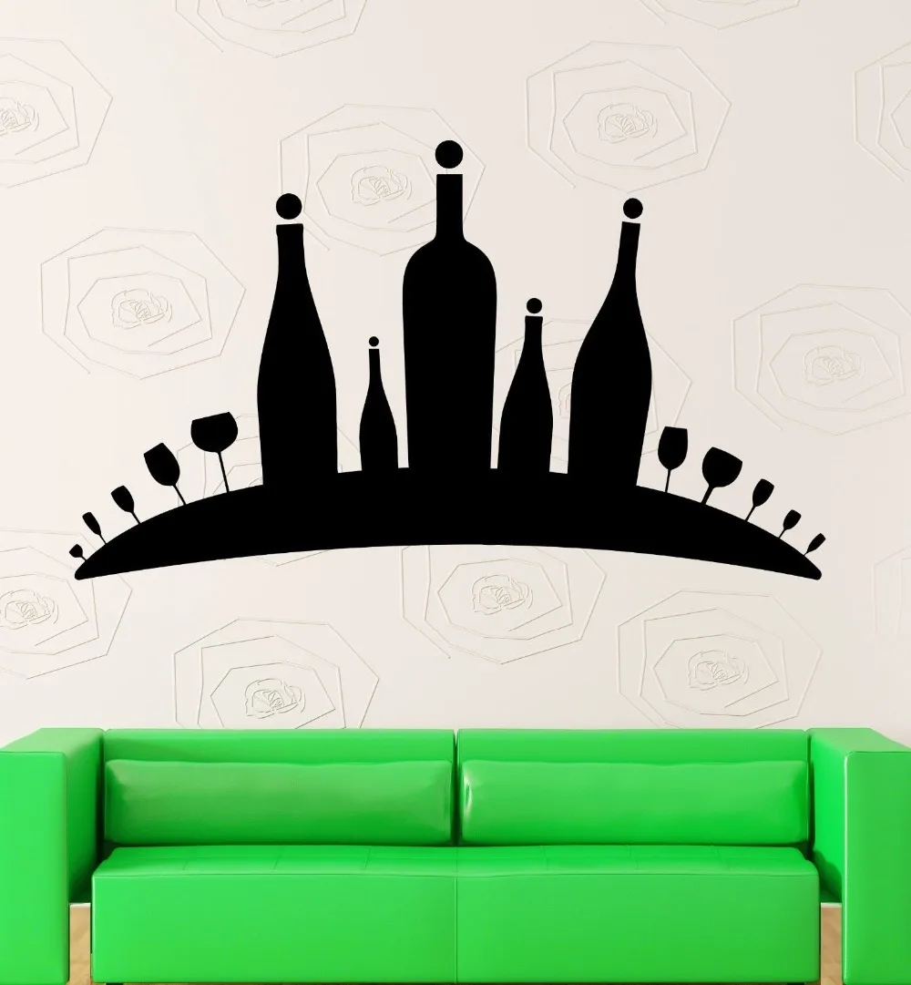 Wall Decal Alcohol Wine Bar Restaurant Kitchen Drink Vinyl Stickers