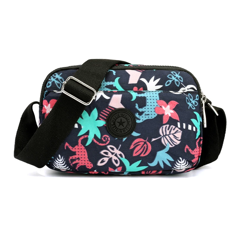 Jielang Shi printing Messenger bag female new lightweight mother bag casual waterproof nylon ...