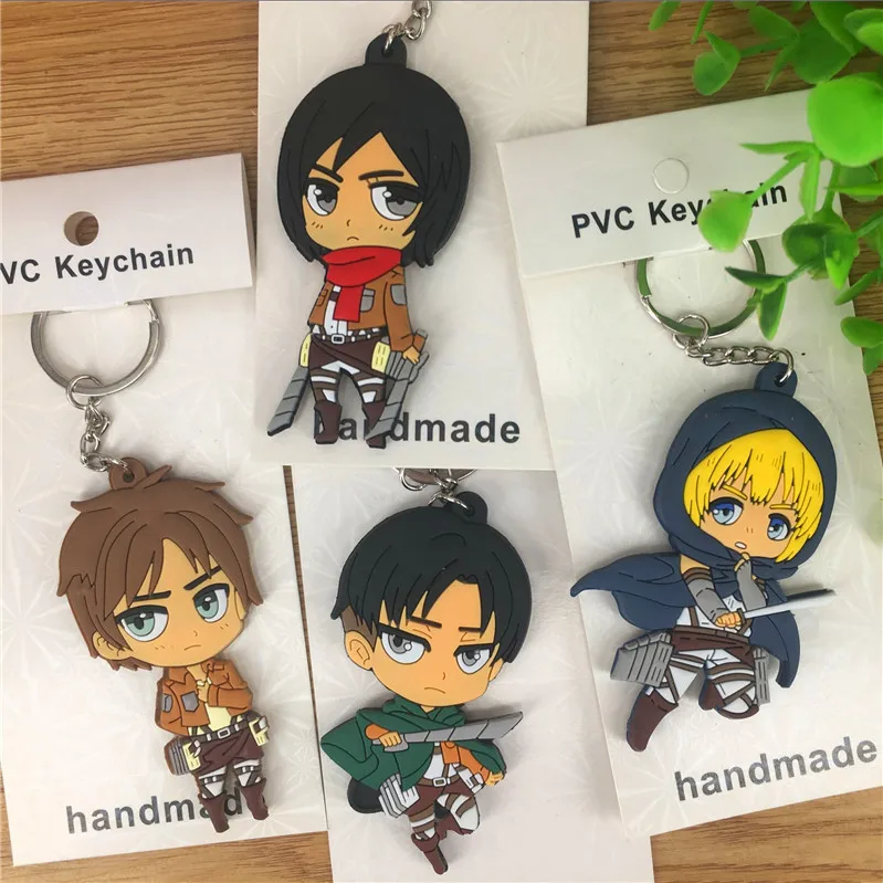 

2019 Hot Sale Anime Attack On Titan Silver Cartoon Keychains Giant Legion Jewelry Key Ring Car Key Holder For Anime Fans