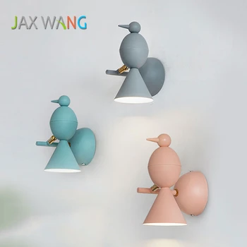 

Modern Colorful Iron Birds Led Wall Lamp Macarons Wall Lights Living Room Bedroom Bar Restaurant Indoor Sconces Lighting Fixture