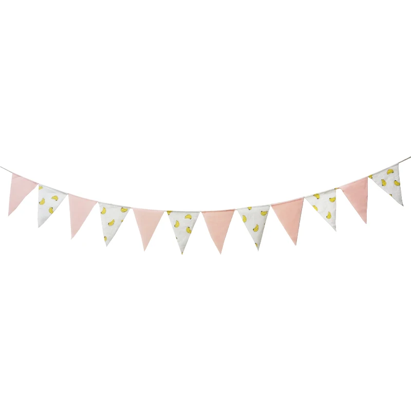 

Soft Pink&Banana Pennant Pennant Flag Banner Happy Birthday Baby Shower Flag Chair Nursery Garland Candy Bar Party Decoration