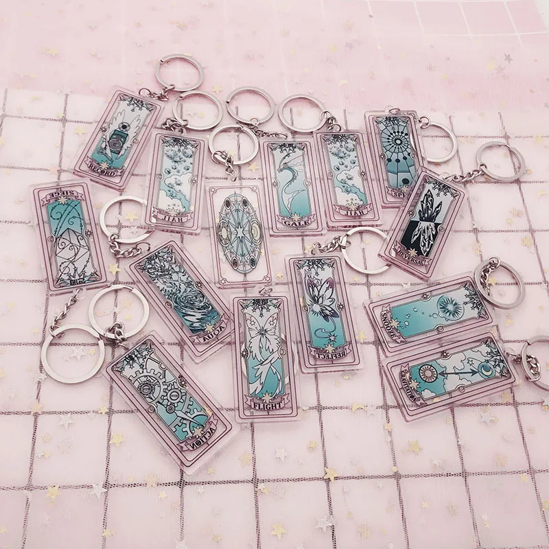 1 шт. аниме брелок карта Captor Cardcaptor Sakura Clear Sakura световые карты Portachiavi брелок-подвеска