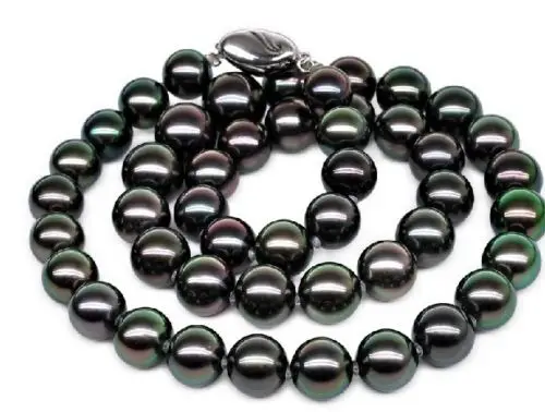 

Free Shipping >>>>> STUNNING 11-12MM TAHITIAN BLACK PEARL NECKLACE 17INCH silver
