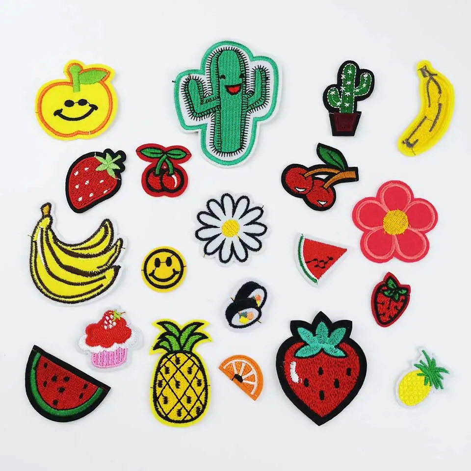 Iron On Embroidery Applique Patches Kids DIY 3D Apple Banana Orange Watermelon Sushi Flower For Clothes Clothing | Дом и сад