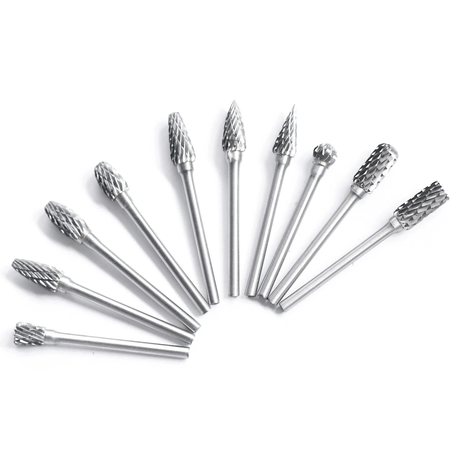 New Arrival 10 x High Quality CARBIDE Burr Bits Single Cut Set For