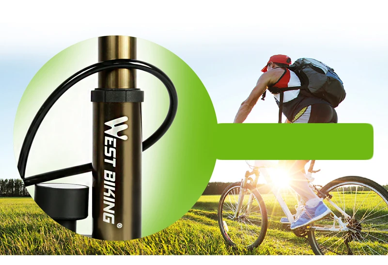 West biking 120Psi сверхлегкий MTB велосипедный насос высокого давления насос с барометром Спорт на открытом воздухе Велоспорт Портативный педальный велосипед насос