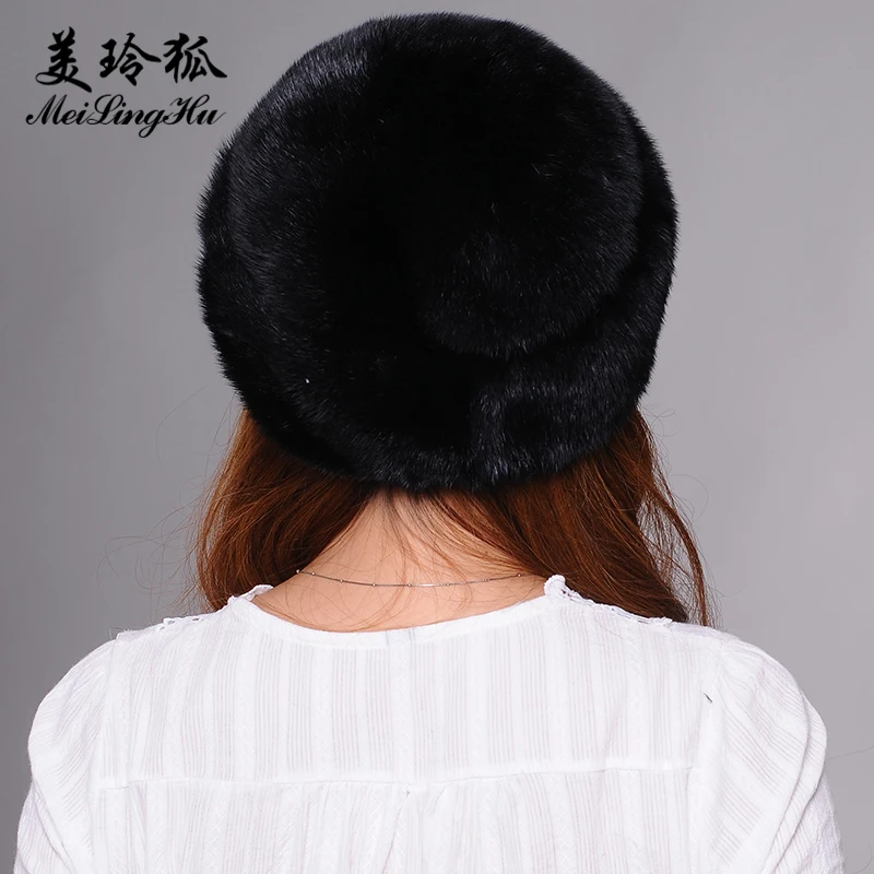 Женская шапка ушанка из меха норки Rex брендовая Повседневная бомбер хорошего