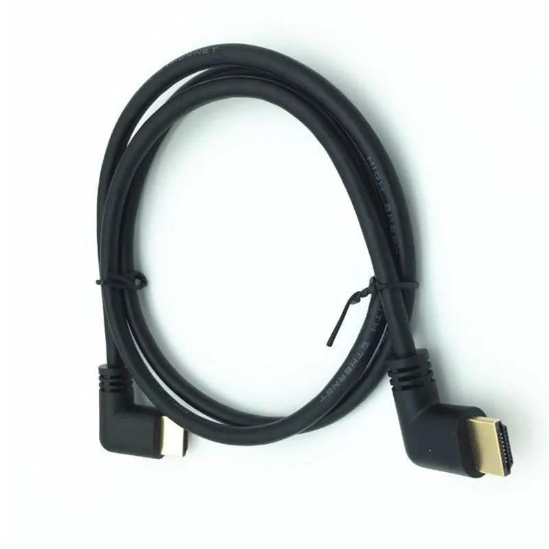 Левый и правый угловой HDMI 2,0 штекер HDMI правый левый локоть мужской удлинитель 15 см 50 см 1 м, HDMI 2,0 в Угловой кабель 4K* 2K@ 60 Гц