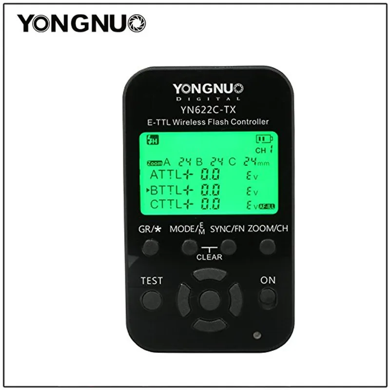 

YONGNUO YN-622C-TX YN622C-TX Wireless TTL Flash Controller Transmitter with LCD Display for Canon 1Dx 1Ds III 1D IV 1D IIII 5DII