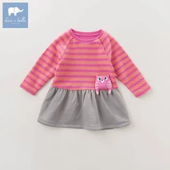 

DBZ6174 dave bella infant baby girl's princess dress kids fashion birthday striped dress children toddle clothes