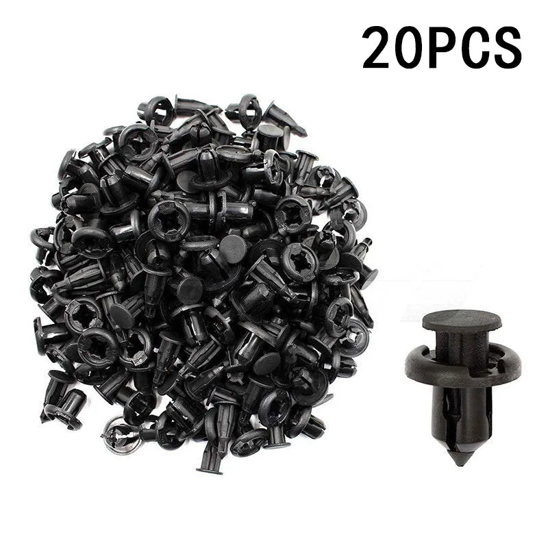 Plastic Mud Flaps Bumper Fender Push Fastener 20 pcs Clips 8mm For car