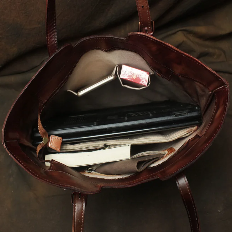 DAWOBOB высокое качество цветочный узор Винтаж кофе Толстая натуральная кожа женские сумки леди сумки на плечо женские сумки# LD113