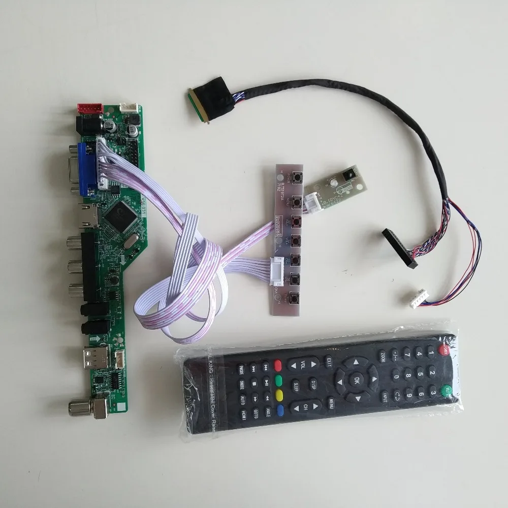 Комплект для LP156WH2 VGA пульт 40pin LVDS lcd tv AV USB HDMI 1366X768 светодиодный контроллер драйвер платы панель экран 15,6"