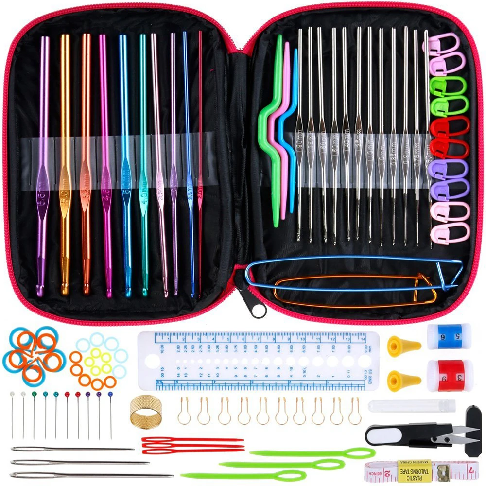 New Crochet Hook Set 100pcs With Yarn Knitting Needles Sewing Tools