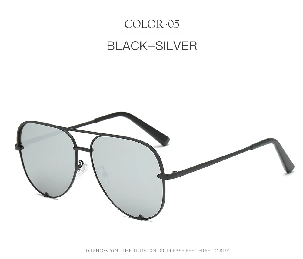 TOYEARN новые модные женские солнцезащитные очки пилота женские мужские очки градиентные металлические солнцезащитные очки для женщин зеркальные Оттенки UV400 - Цвет линз: C05 Black Silver