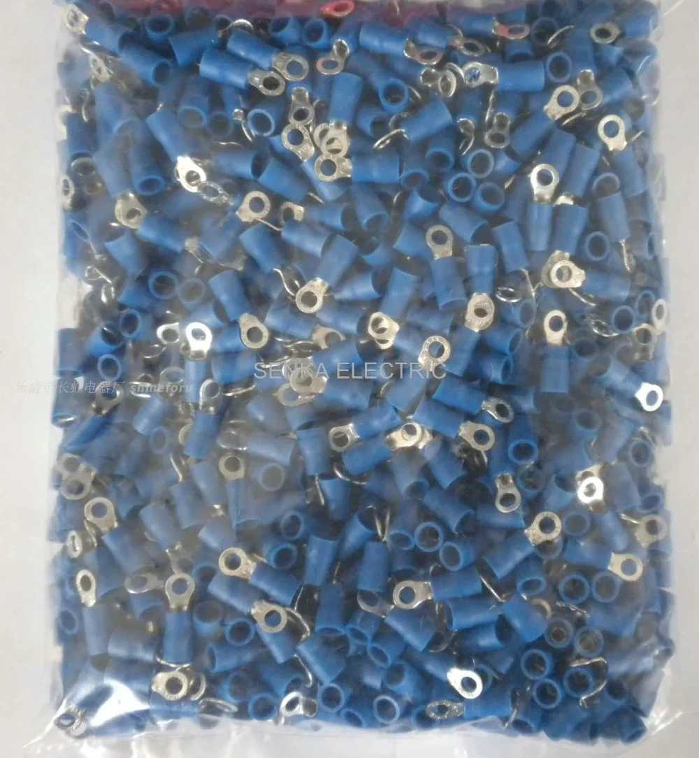 

200pcs RV2-3 AWG16-14 1.5-2.5mm2 Insulated Copper Ring Terminals Cord end TO JTK insulated ring connector