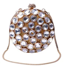 Woman evening bag brand fashion Europe and the United States Geometric heavy hollow diamond gem hand bag vintage party Clutch