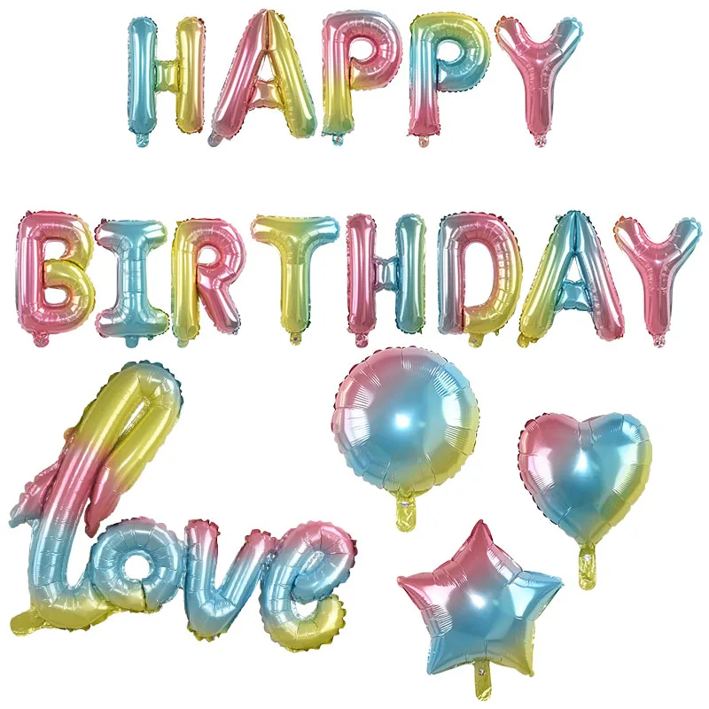 

Happy Birthday Balloon Letters Alphabe Rainbow Air Foil Balloons Kids Toy Wedding Party Birthday Helium Globos Party Balloon