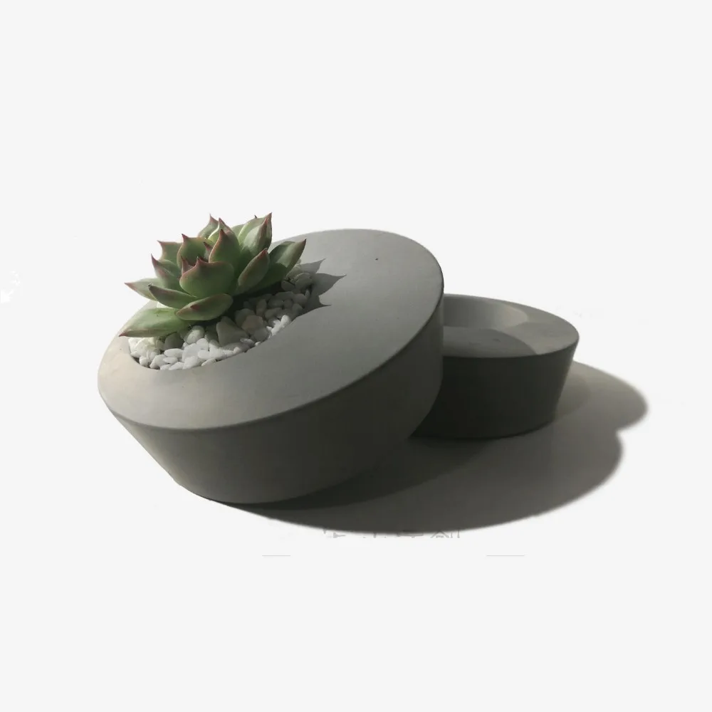 Kopen V009 Ronde beton planter siliconen mal handgemaakte ambachten woondecoratie vetplanten planten cement vaas pot mallen