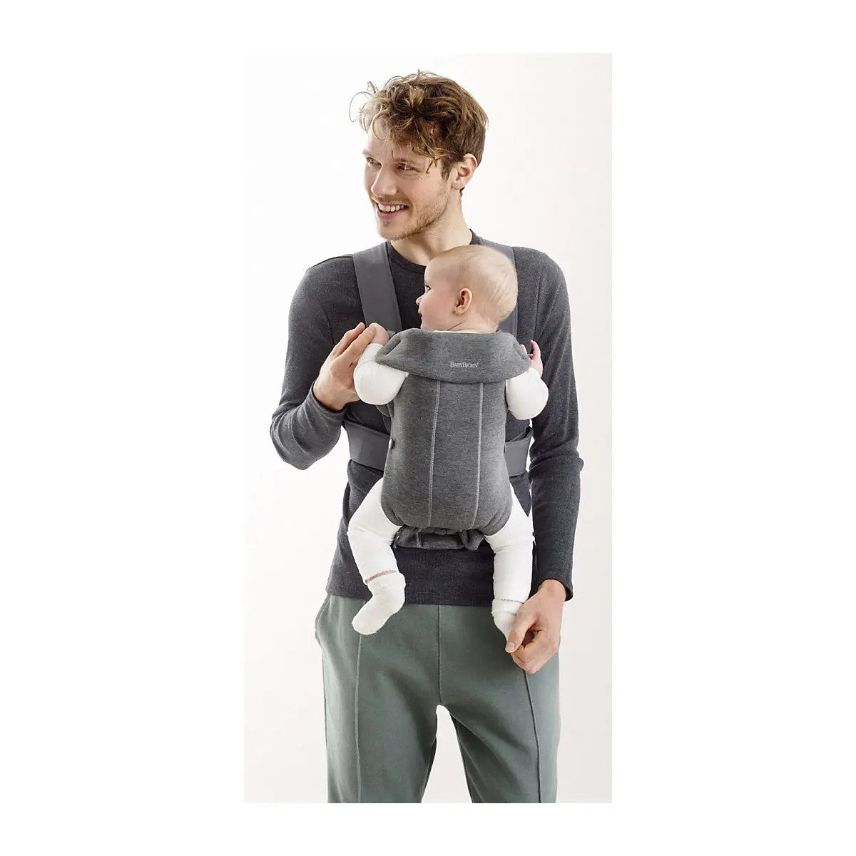 Рюкзак-кенгуру BabyBjorn Mini Cotton Jersey, тёмно-серый