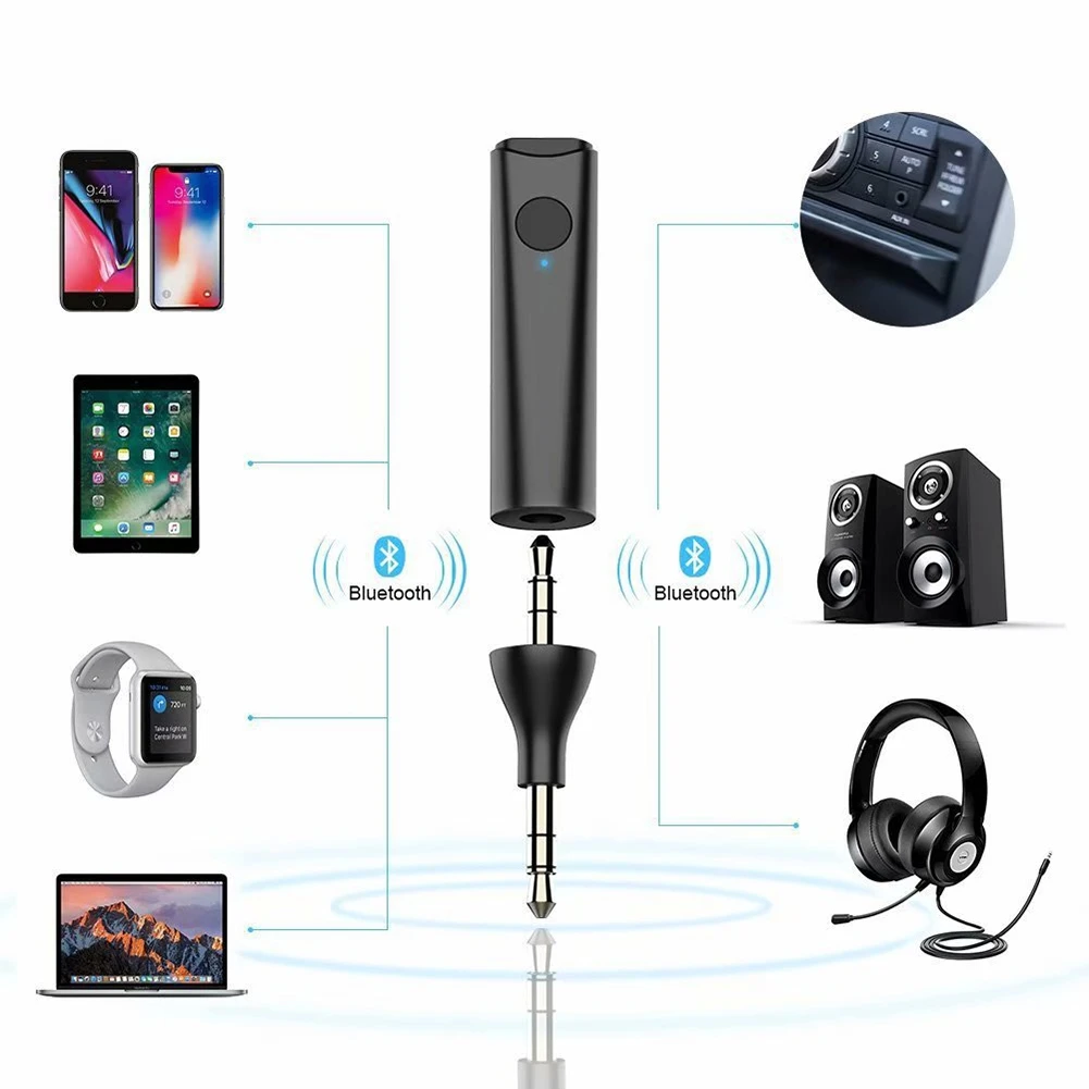 Музыкальный аудио приемник для Bluetooth 5,0, беспроводной громкой связи Автомобильный смартфон Smartwatch адаптер для наушников