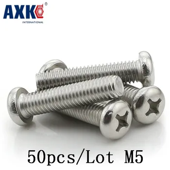 

Axk 50pcs/lot Gb818 M5x20 Mm M5*20 Mm 304 Stainless Steel Phillips Cross Recessed Pan Head Screw