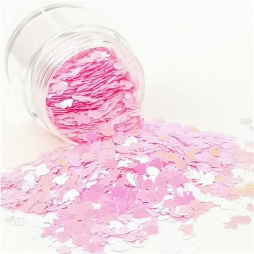 AB pink Ультратонкие 4 мм в форме кролика блестки лазерные ПЭТ 3D пайетки для лак для ногтей DIY Свадебные Рождественские Конфетти украшения 10 г - Цвет: AB pink