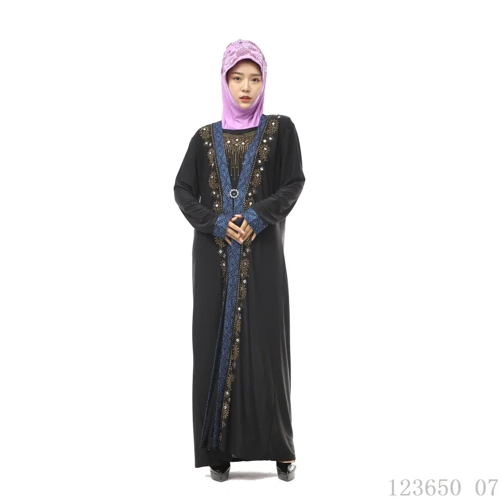 abaya Дубай Новое мусульманское платье Горячая Кафтан Исламская одежда с длинными рукавами молитвенная одежда черная Абая для женщин Tesettur Elbise