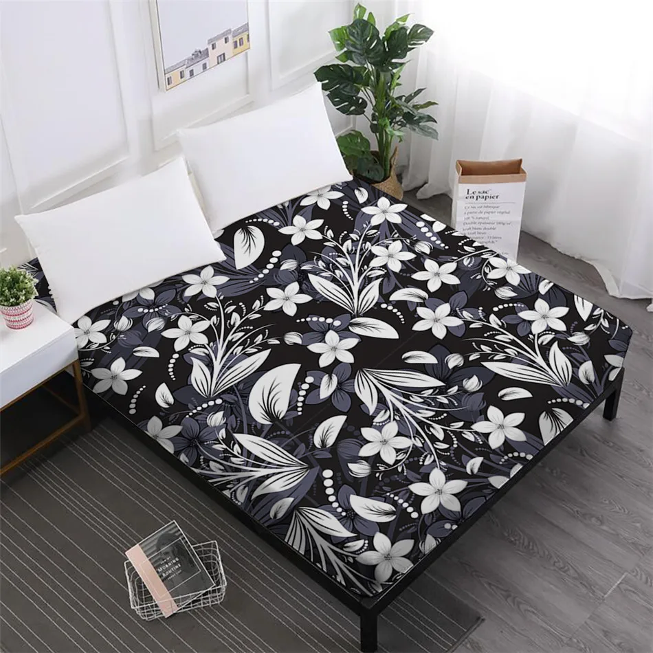 

Mandala Flower Print Bed Sheet Bohemia Floral Fitted Sheet 100% Polyester Soft Mattress Cover Home Decor D25