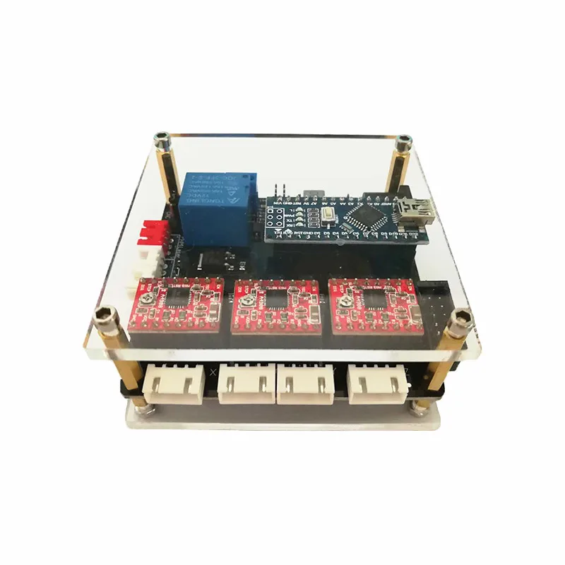 With Arcylic Cover CNC GRBL 3 Ось управления лазерный драйвер USB 12 В DIY CNC лазерный резак гравер PCB Материнская плата Arduino Nano PWM шаговый двигатель контроллер управления - Цвет: With Arcylic Cover