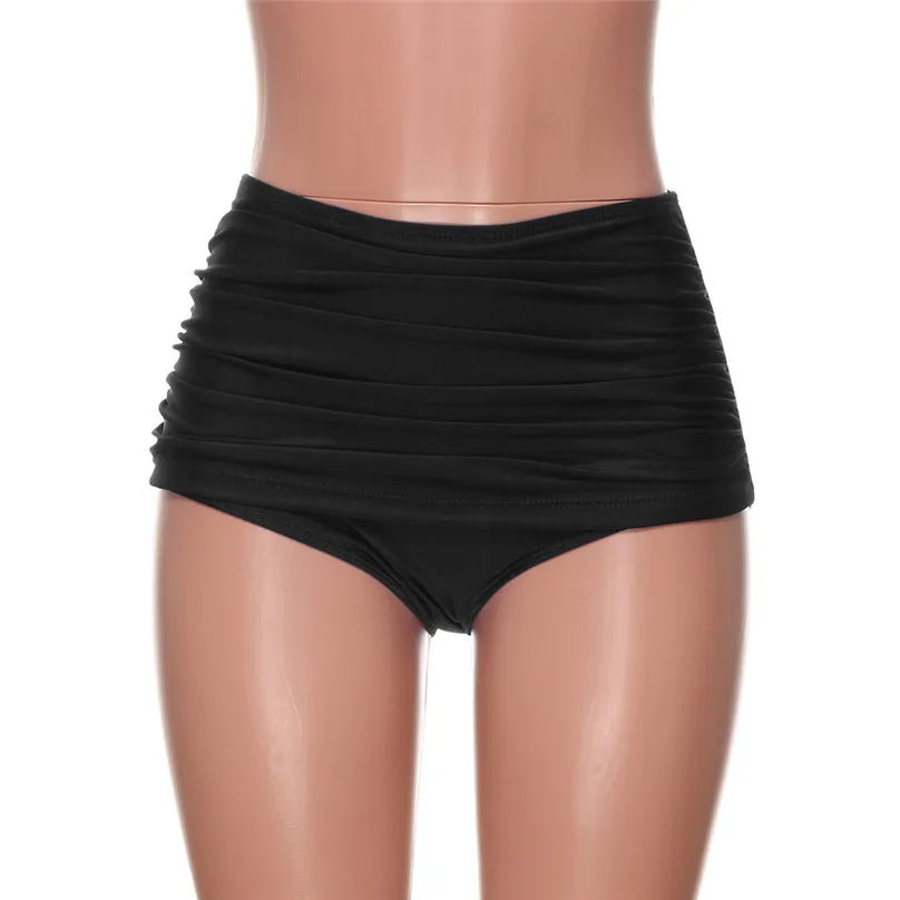 New Women's High Waisted Swim Bottom Ruched Bikini Tankini Swimsuit Briefs Plus Size S-XXL Swimming Pants #2J08 (6)