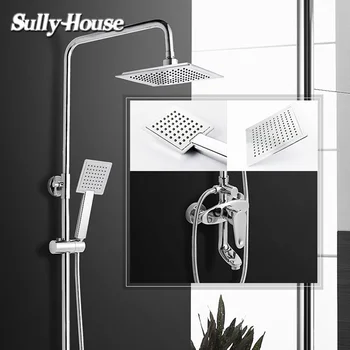 

Sully House Brass Bathroom Shower Sets,Shower Room cubicle Enclosure Rainfall System,shower mixer,bath faucet,with hose/rod/head