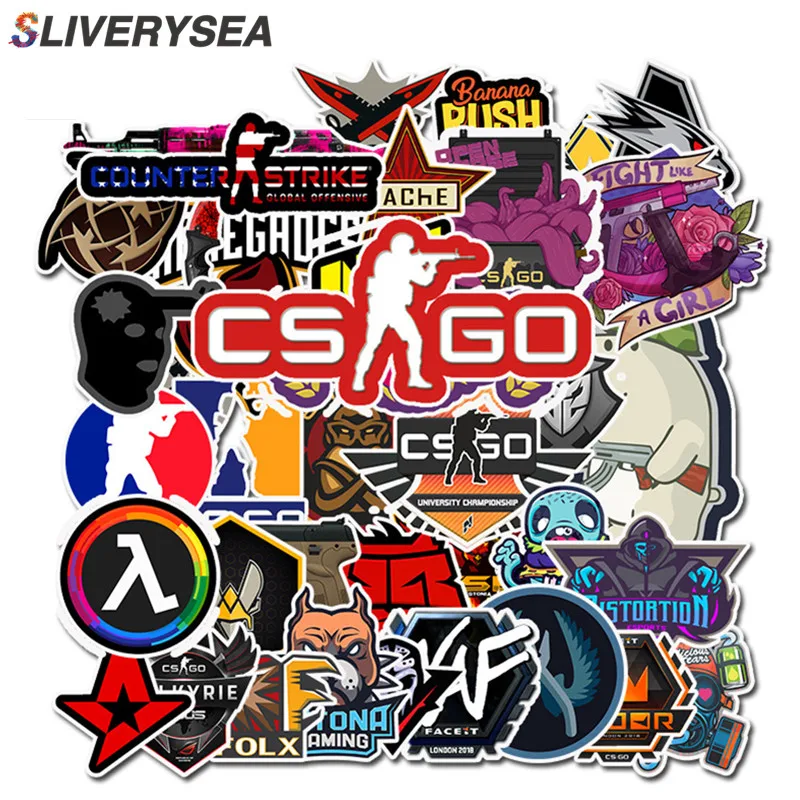 

50pcs/Set CS GO Stickers Anime Game Graffiti Stickers for Suitcase Luggage Laptop Skateboard Motorcycle Car Sticker and Decals