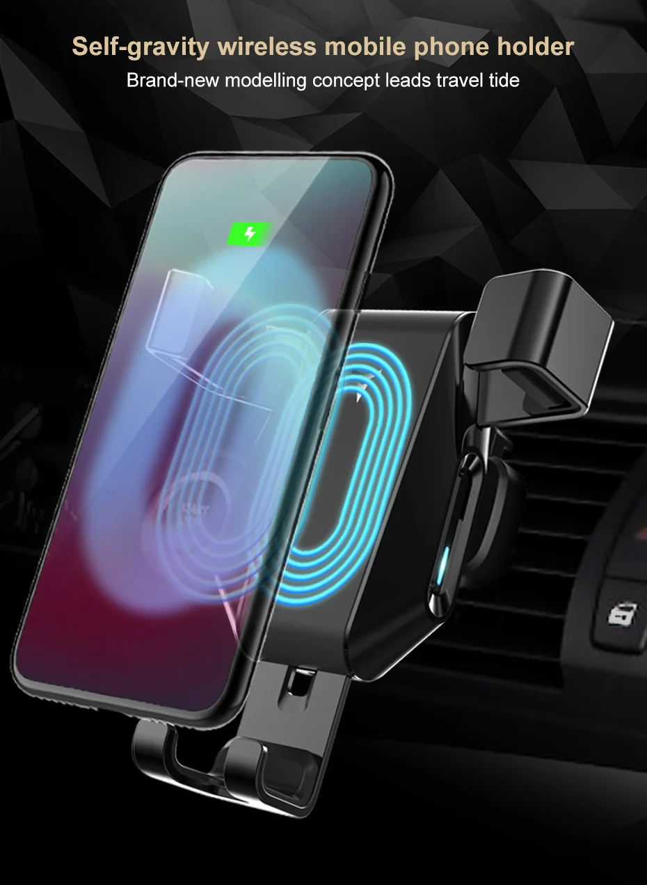 FastDeng гравитационный автомобильный держатель телефона для iphone 8, 8 plus, X XR XSMax автоматический Беспроводное зарядное устройство для телефона для samsung S6 S7 S8 S9 Note8 Note9