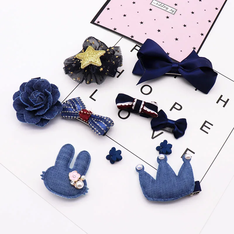 10Pcs/Set New Girls Hair Accessories Cute Gift Box Flower Hair Clip Hair Bows Bunny Hairclip Star Barrette Pearl Heart Headdress