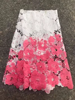 

Nigeria Cord Lace 5 yards African Cord Lace Fabrics High Quality 2018 Latest African Guipure Water soluble Lace with beads