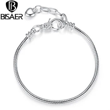 

Silver Plated Heart Chain Bracelet Adjustable fit for Bead Charms 18.5-21CM WEU9002