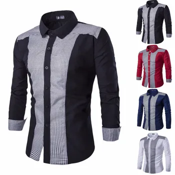 

men blouse Mens Long Sleeve Oxford Formal Casual Shirts Blouse Top