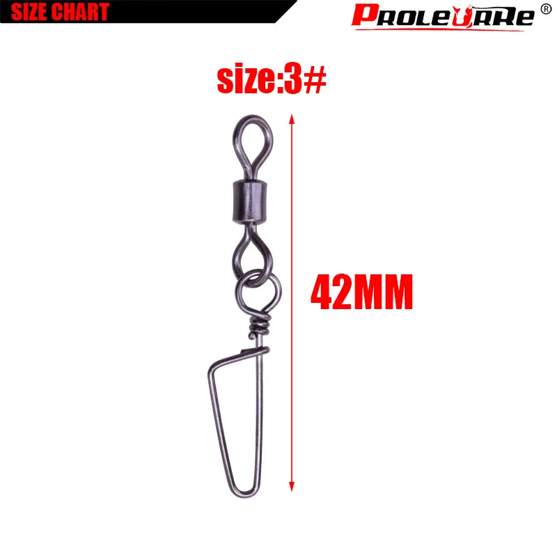 SIZE 42MM 20 шт./лот Вертлюги Из Нержавеющей Стали для рыбалки, усиленный замок, вертлюг с крючками и защелками, аксессуары для рыболовных крючков - Цвет: SIZE 42MM