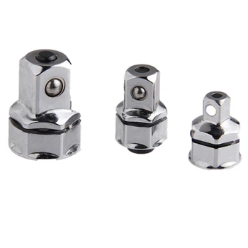 

BHTS-3-Piece Wrench Socket Adapter Set 1/4 Inch 3/8 Inch 1/2 Inch Square Hex Handle Cr-V Quick Release Drive Sleeve Adapter