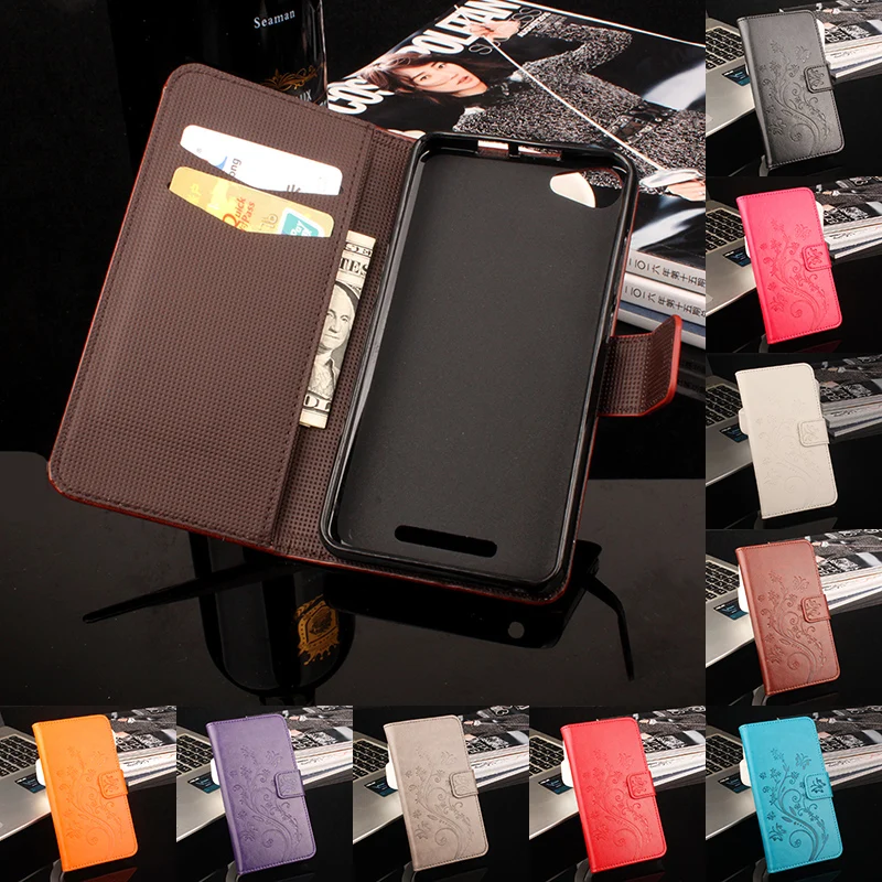 

HongBaiwei Brand Flip Luxury Wallet Leather Case for Wiko Jerry K-kool Flip Stand 3D Fashion Flower Card Bag Cover Coque