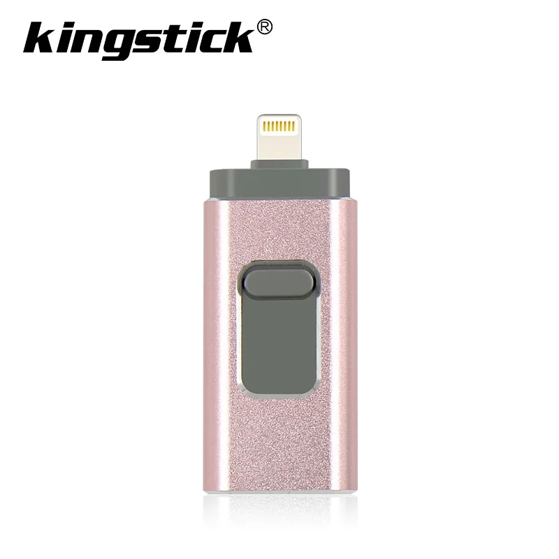 IOS USB флэш-накопитель для iPhone X/8/7/7 Plus/6 Plus/6s/5/SE/ipad портативный флэш-накопитель HD флеш-накопитель 16 ГБ 32 ГБ 64 Гб 128 Гб флешки, USB флеш-карта - Цвет: Rose-gold