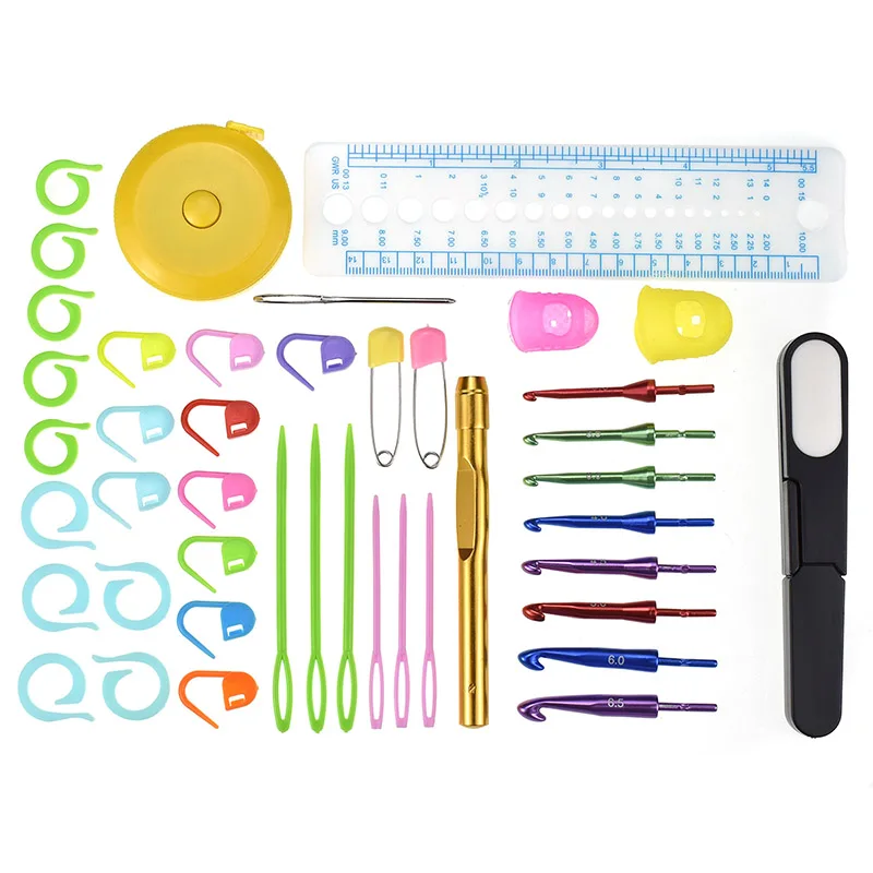 

Crochet Hook Hand Tool Set Knitting Needles Stitches Craft DIY Sewing for Sweater Hogard