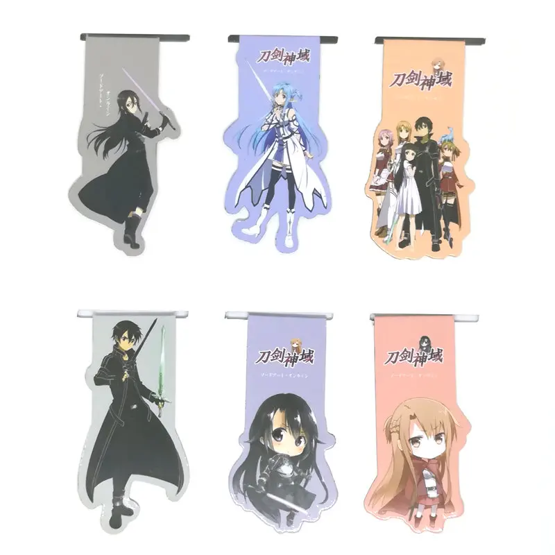 

6pcs Sword Art Online SAO Anime Magnetic Bookmark Cartoon Magnet Bookmark Child Student Kawaii Gift Bookmarks Office Stationery